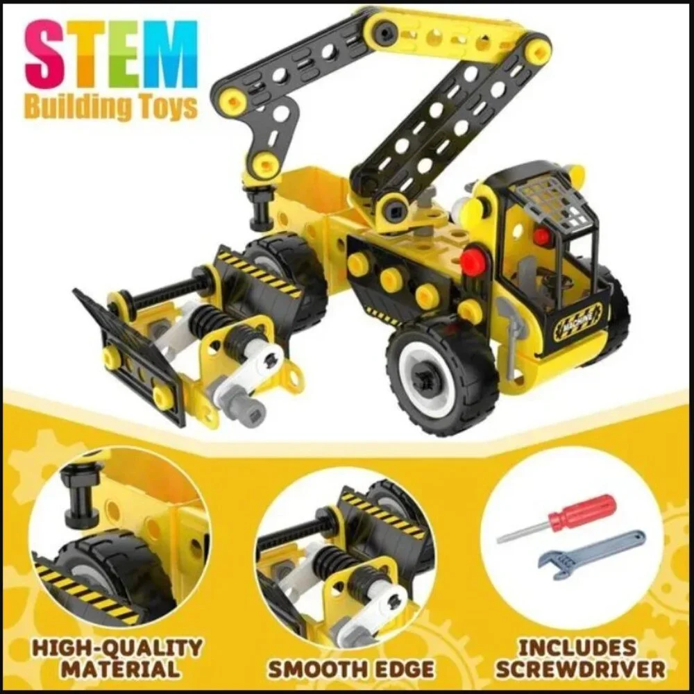 NEW STEM Building TOY CONSTRUCTION Trucks Educational Learning Excavator 8 in 1